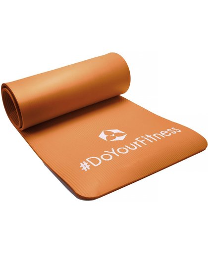 #DoYourFitness - fitness mat perfect voor pilates, aerobics, yoga - »Amisha« - duurzaam, non-slip, huidvriendelijk, slijtvast - 183 x 61 x 1,2cm - oranje-geel