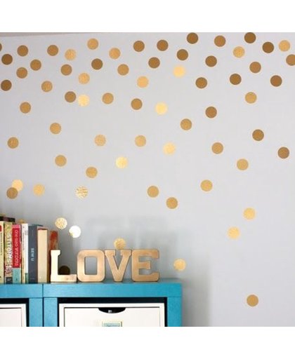 Gold Dots Wanddecoratie Muurstickers - Rondjes / Stippen Decoratie Stickers - Muurstickers Slaapkamer / Babykamer / Kinderkamer