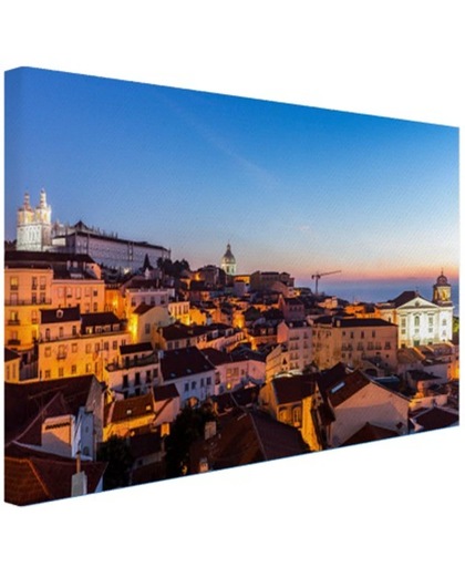 Zonsopgang Lissabon Canvas 60x40 cm - Foto print op Canvas schilderij (Wanddecoratie)