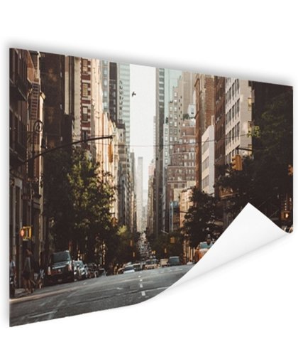 New York Rustige straat in de ochtend Poster 90x60 cm - Foto print op Poster (wanddecoratie)