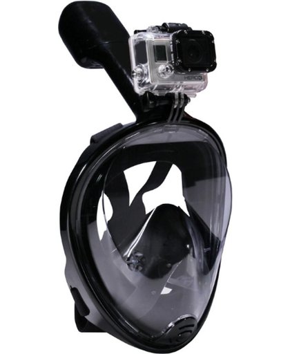 Snorkelmasker Easybreath Snorkel Set met connectie voor GoPro | Eken | Nikei | Denver – Duikbril S/M Zwart