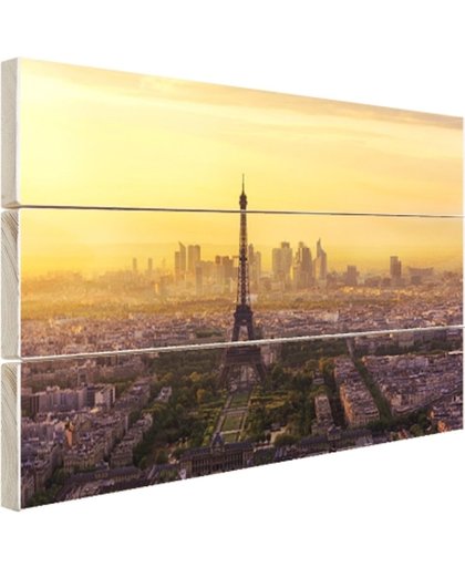 De Eiffeltoren als middelpunt Hout 60x40 cm - Foto print op Hout (Wanddecoratie)