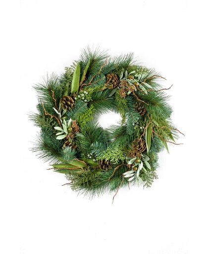 Emerald - Kerst - Kerstkrans - Krans - Dennenkrans met dennenappels - D 45 cm - Groen