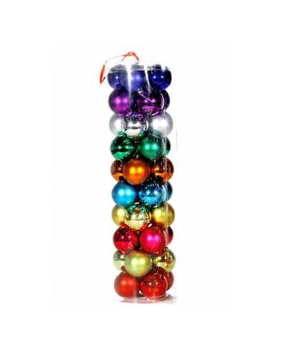 Gekleurde kerstballen 6 cm 40 stuks