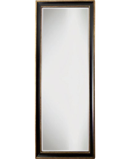 Spiegel - Tessa- zwart / antiek goud - buitenmaten breed 68 cm x hoog 128 cm.