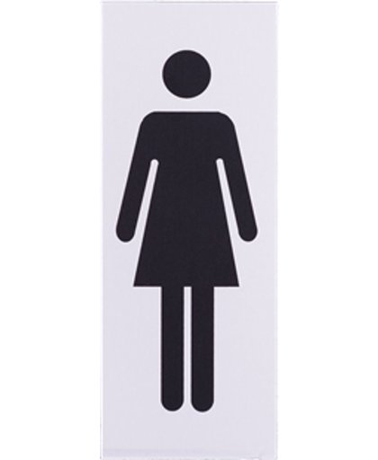 Aluminium deurbordje pictogram: Dames toilet Zelfklevend | 130x50x0,5 mm | deur bordje Dames WC