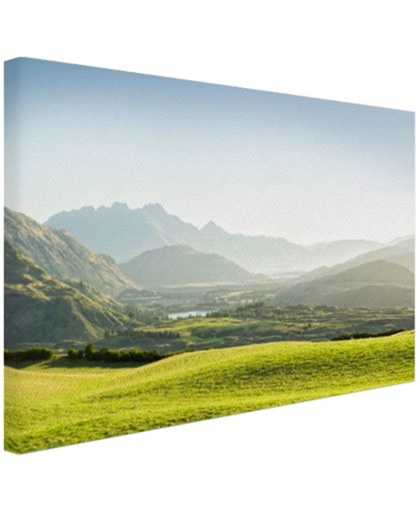 Heuvellandschap Nieuw-Zeeland  Canvas 60x40 cm - Foto print op Canvas schilderij (Wanddecoratie)