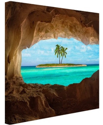 Paradijs in het Caribisch gebied Canvas 80x60 cm - Foto print op Canvas schilderij (Wanddecoratie)