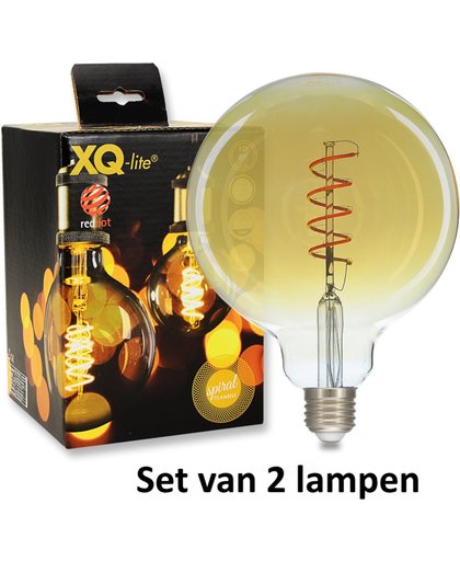 Filament LED lamp XL (G125)|E27 | 2.5w |  2000K = Super Warm wit | = 16 Watt gloeilamp | Set van 2 lampen