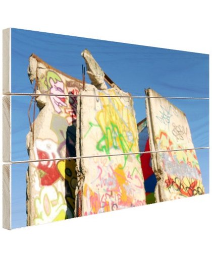 Stukken van de Berlijnse muur Hout 120x80 cm - Foto print op Hout (Wanddecoratie)