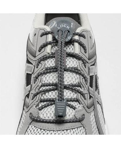 Lock Laces Reflective Grey - Sportveters - Elastische veters - Hardlopen - Running