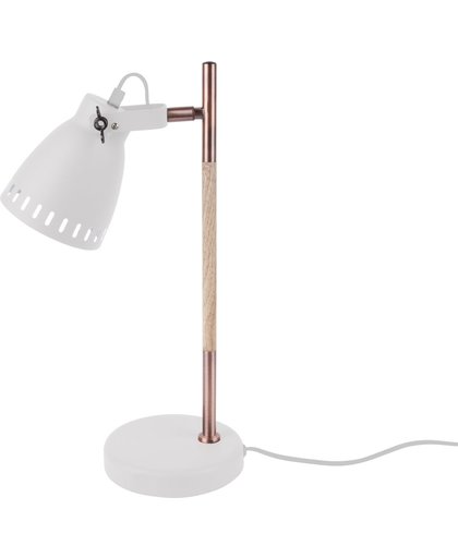 Leitmotiv Mingle - Bureaulamp - Ijzer/Hout - 45x24,5cm - Wit