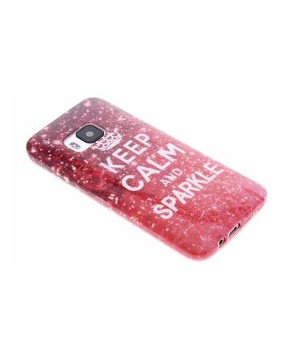 Keep calm and sparkle design tpu siliconen hoesje voor de htc one m9