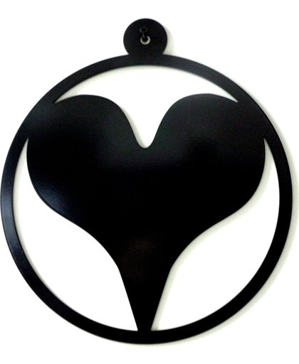 Dit Pracht - decoratieve interieurhanger - hart - antraciet/zwart - doorsnee 28cm