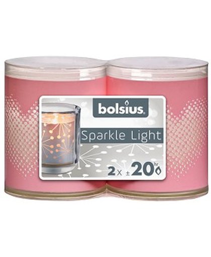 Bolsius Sparkle light flowpack a 2 stuks 20 branduur