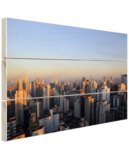 Sao Paulo in ochtendlicht Hout 120x80 cm - Foto print op Hout (Wanddecoratie)