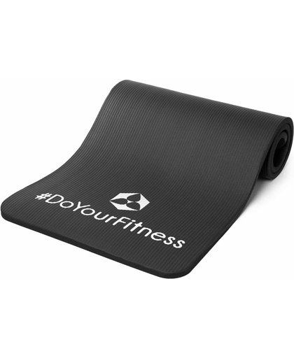 #DoYourFitness - Fitness mat - meerdere varianten en dikten verkrijgbaar - non-slip, duurzaam, huidvriendelijk, slijtvast - 181 x 61x 1cm - zwart
