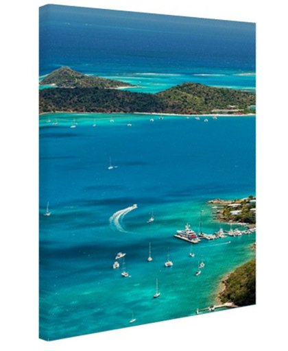 Caribische haven Canvas 60x80 cm - Foto print op Canvas schilderij (Wanddecoratie)