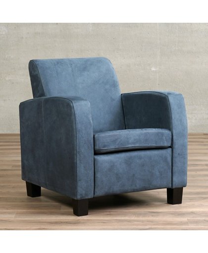 Leren fauteuil Joy donkerblauw jeanskleurig  leer, met armleuning, leren fauteuil, diverse kleuren