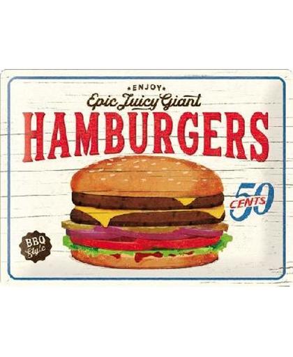 Hamburgers Metalen wandbord in reliëf 30 x 40 cm .