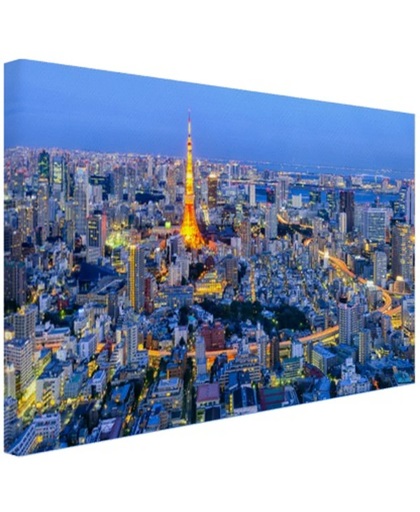 Tokio stad skyline Canvas 60x40 cm - Foto print op Canvas schilderij (Wanddecoratie)