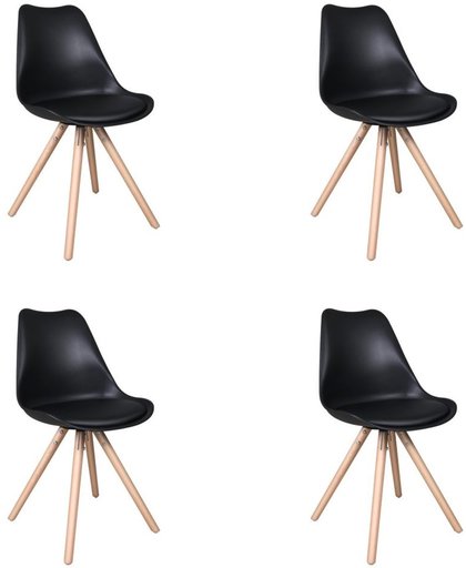 Feel Furniture - Olan designstoel set 4 - Zwart