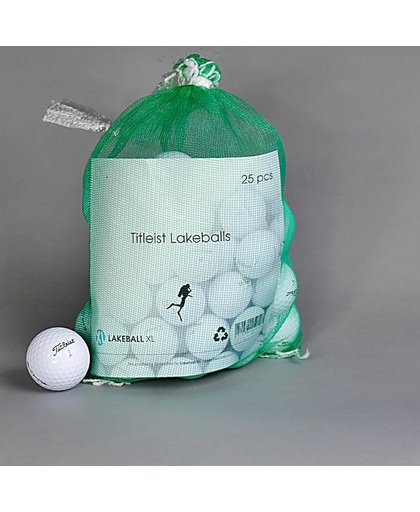 Golfballen gebruikt/lakeballs Titleist 25 stuks in meshbag