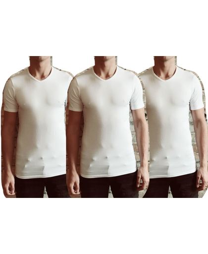 DICE Underwear 3-pack Heren T-shirt V-hals Wit maat XL