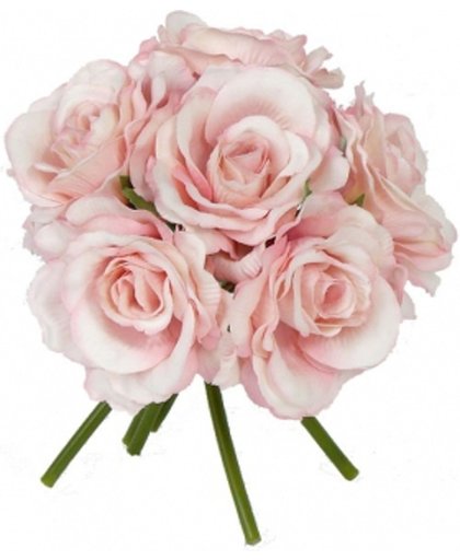 Luxe boeket roze rozen 20 cm