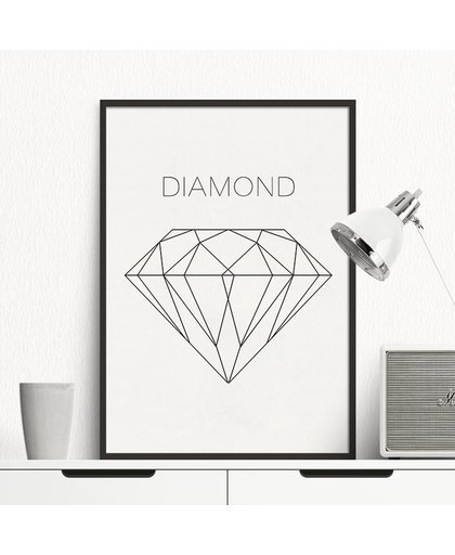 Postercity - Design Canvas Poster Diamond / Muurdecoratie / 40 x 30cm / A3