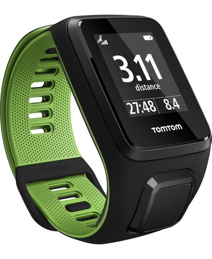 TomTom Runner 3 Cardio, zwart/groen (L) sport horloge