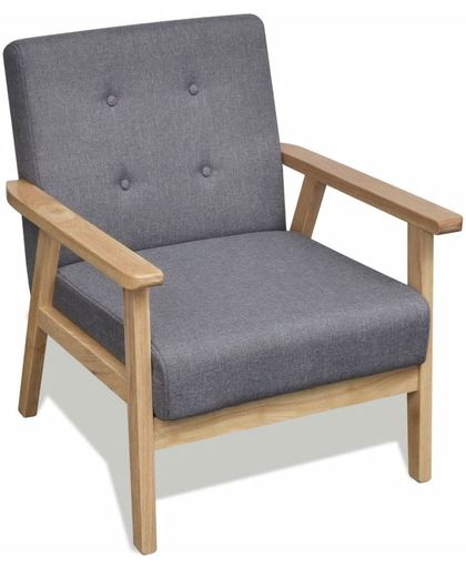 vidaXL Houten fauteuil retro grijs