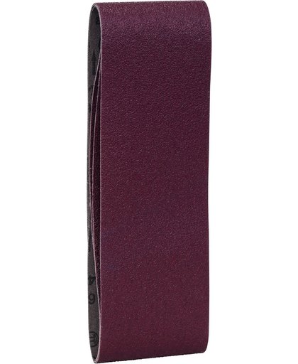 Bosch - 3-delige schuurbandenset voor bandschuurmachines, rode kwaliteit 60, ongeperforeerd, gespannen
