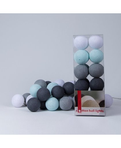 Cotton Ball Lights Lichtslinger Aqua Grey – 35 Cotton Balls – Aqua Grey
