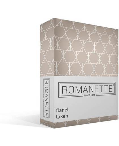 Romanette - Flanel - Laken - Tweepersoons - 200x260 cm - Beige