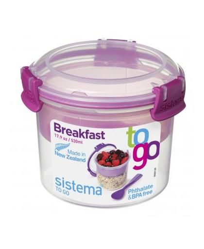 Sistema To Go ontbijtkom/vershouddoos - 530 ml - roze