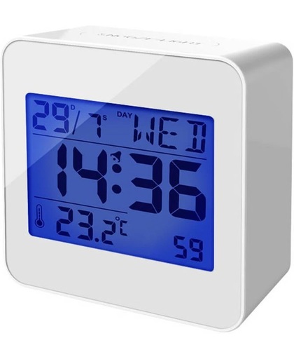 Balvi digitale klok met datum temperatuur en alarm Block - Kleur - Wit