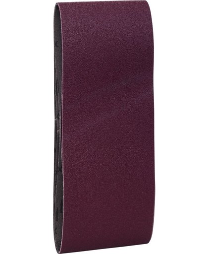 Bosch - 3-delige schuurbandenset voor bandschuurmachines, rode kwaliteit 80, ongeperforeerd, gespannen