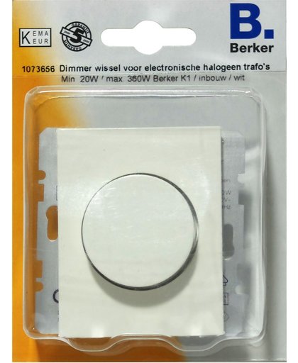 Berker K1 dimmer 20-360 W inbouw wissel wit