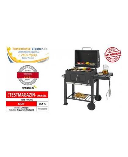 Tepro Toronto Afsluitbare Houtskool Barbecue Grillwagen RVS/Zwart