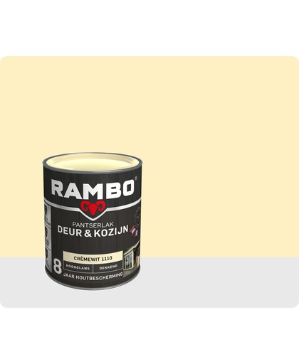 Rambo Deur & Kozijn Pantserlak - Hoogglans - Dekkend - Crème Wit - 750 ml