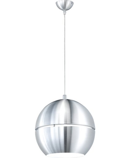 TRIO, Hanglamp, Slash 1xE27, max.60,0 W Armatuur: Metaal, Geborsteld aluminium Ø:30,0cm, H:135,0cm