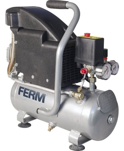 FERM CRM1044 Compressor (Oliegesmeerd) - 8 Liter - Max. 8 bar - 750W - Incl. 1/4 inch Universele snelkoppeling en 2 Manometers