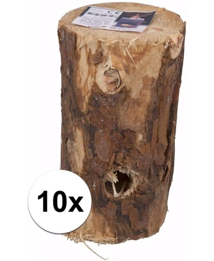 Voordeelverpakking - 10 Zweedse fakkels / boomstam tuinfakkels