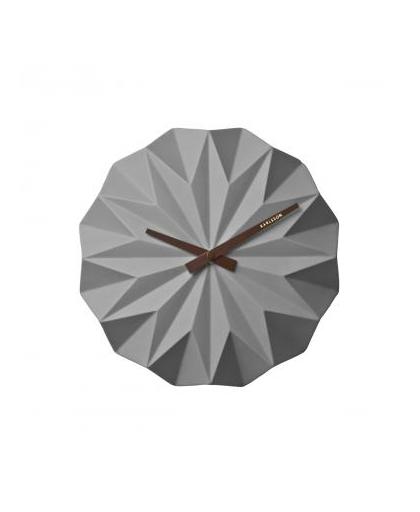 Karlsson wandklok Origami - Ø 27 cm - keramiek - grijs