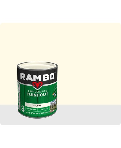 Rambo Tuinhout pantserbeits zijdeglans dekkend RAL 9010 750 ml