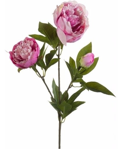 Kunst pioenrozen tak 70 cm roze