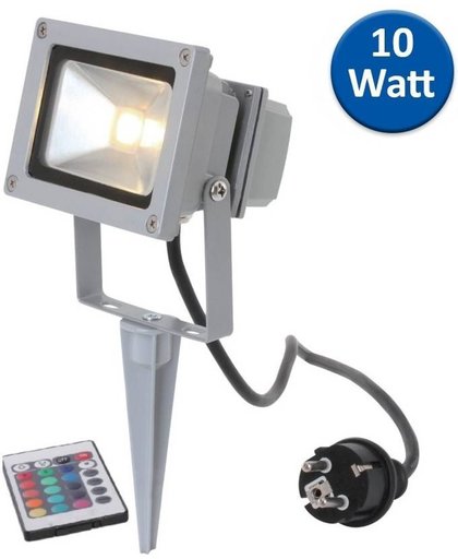 Hofftech LED Buitenlamp - 10 watt RGB & Afstandbediening - RVS