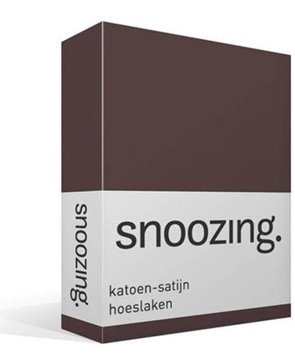 Snoozing - Katoen-satijn - Hoeslaken - Eenpersoons - 100x200 cm - Bruin