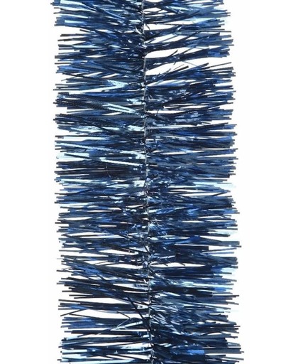Kerstboom folie slinger donkerblauw 270 cm - kerstslingers